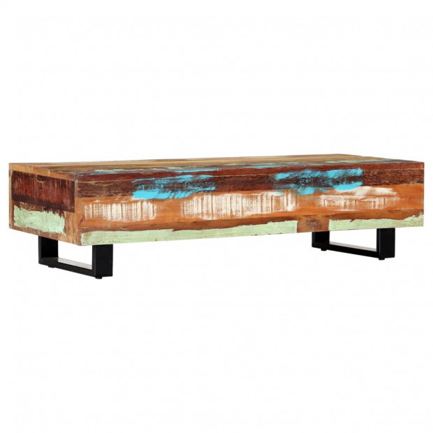 Coffee Table 120x50x30 Cm Solid Reclaimed Wood And Steel Image 4