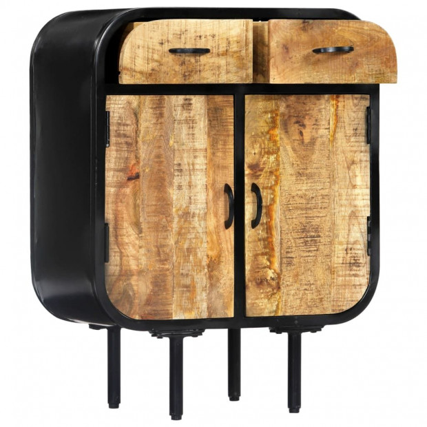 Sideboard 60x30x75 Cm Solid Mango Wood And Iron Image 2