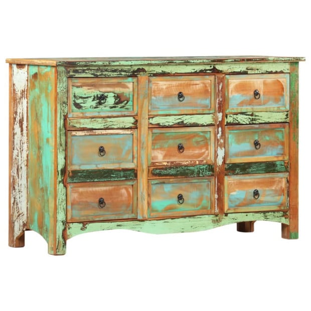 Chest Of Drawers 130x40x80 Cm Solid Reclaimed Wood