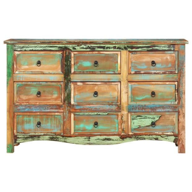 Chest Of Drawers 130x40x80 Cm Solid Reclaimed Wood Image 3