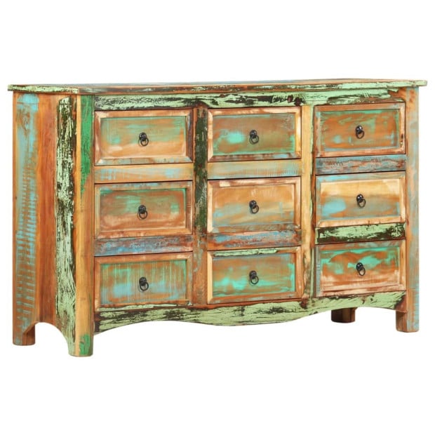 Chest Of Drawers 130x40x80 Cm Solid Reclaimed Wood Image 8