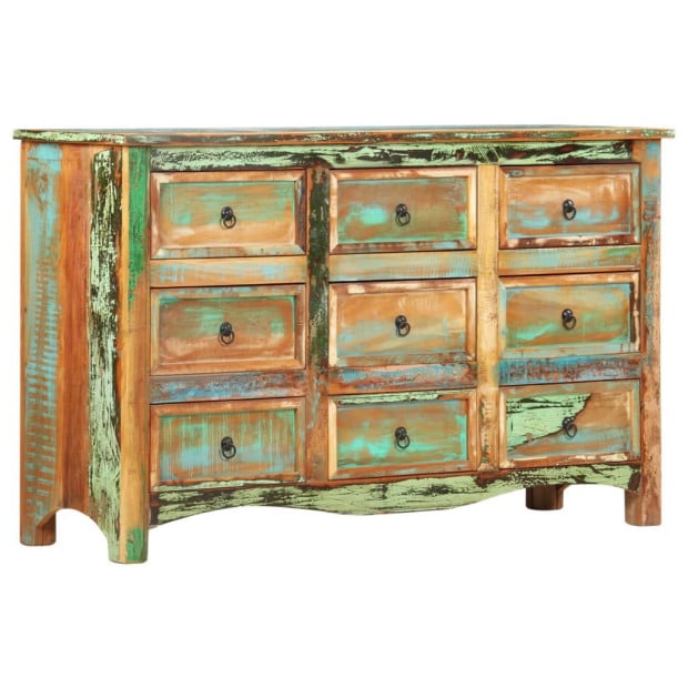 Chest Of Drawers 130x40x80 Cm Solid Reclaimed Wood Image 10