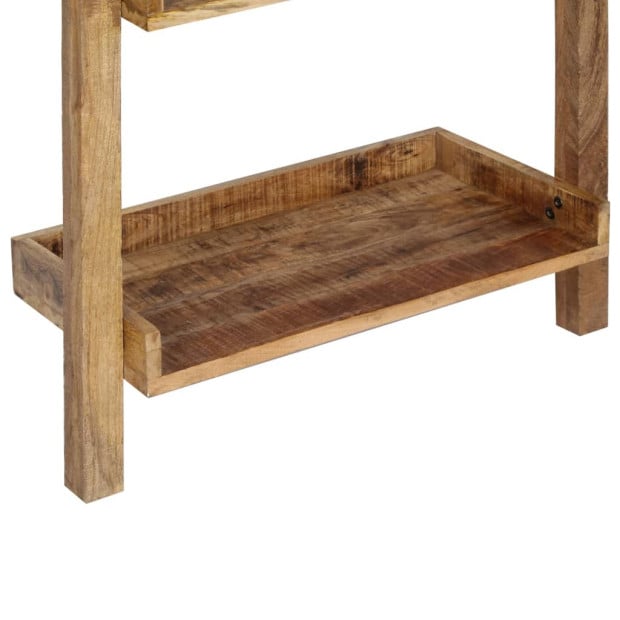 Ladder Shelf Brown 75x37x205 Cm Solid Mango Wood Image 3