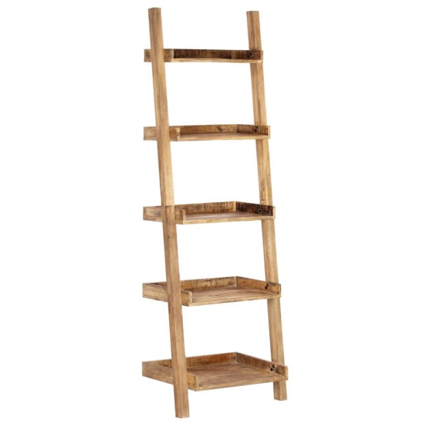 Ladder Shelf Brown 75x37x205 Cm Solid Mango Wood Image 6