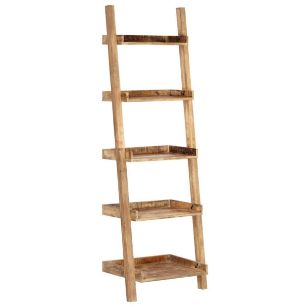 Ladder Shelf Brown 75x37x205 Cm Solid Mango Wood Image 7