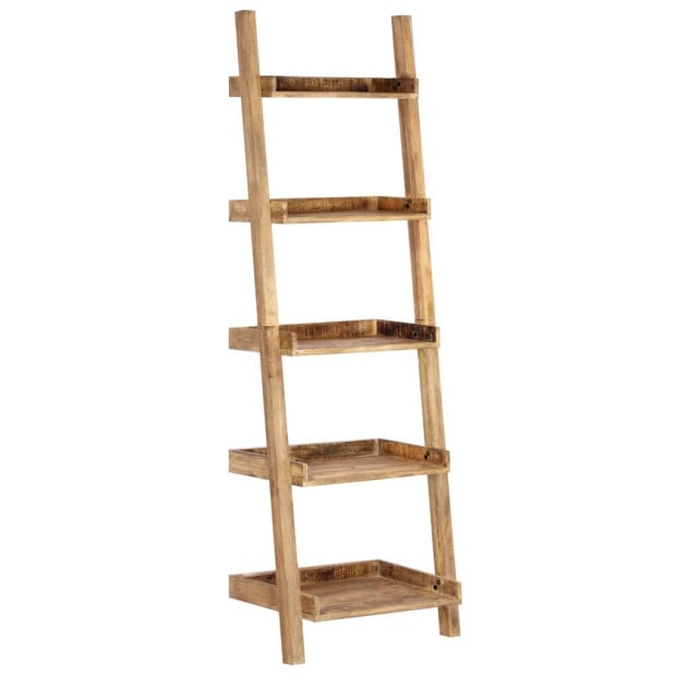 Ladder Shelf Brown 75x37x205 Cm Solid Mango Wood Image 8