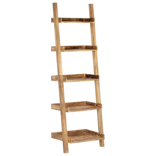 Ladder Shelf Brown 75x37x205 Cm Solid Mango Wood Image 9