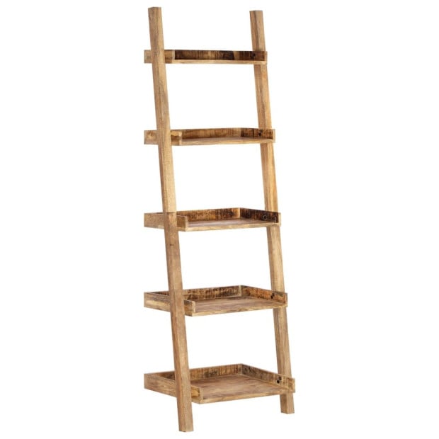 Ladder Shelf Brown 75x37x205 Cm Solid Mango Wood Image 10