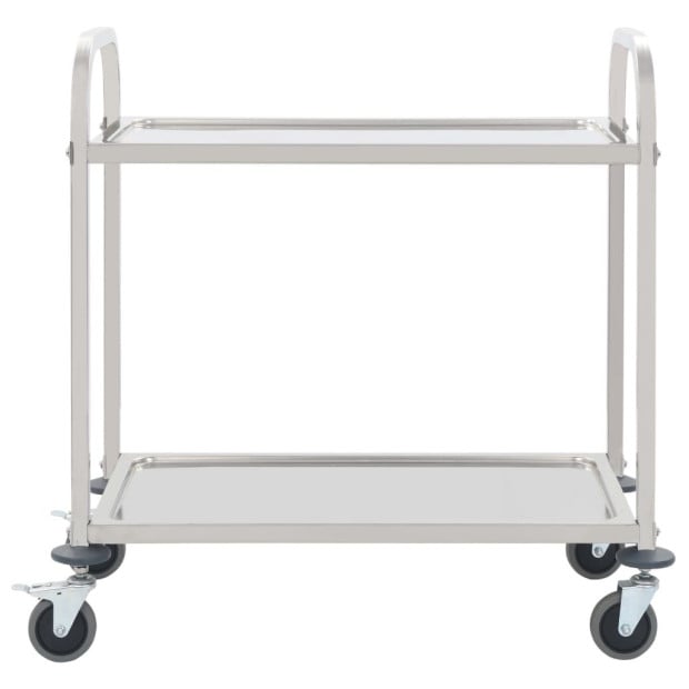 2-tier Kitchen Trolley 95x45x83.5 Cm Stainless Steel Image 2