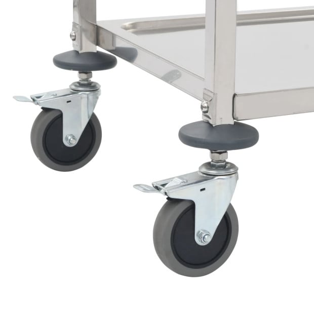 2-tier Kitchen Trolley 95x45x83.5 Cm Stainless Steel Image 6
