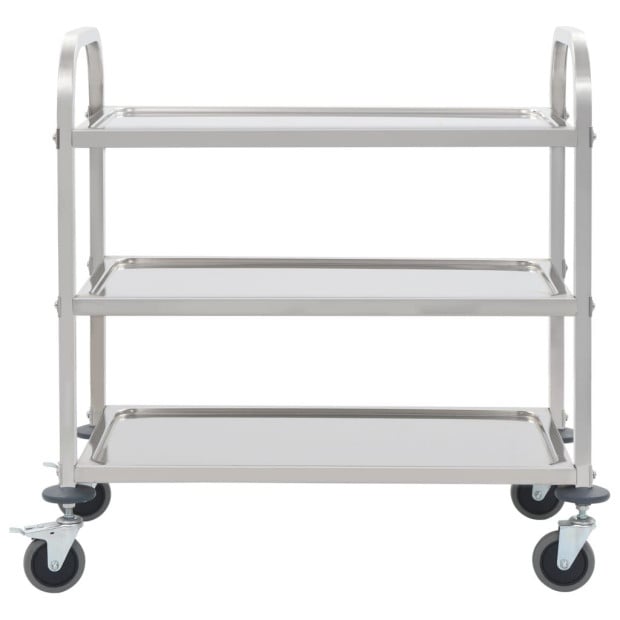 3-tier Kitchen Trolley Cart 95x45x83.5 Cm Stainless Steel Image 2