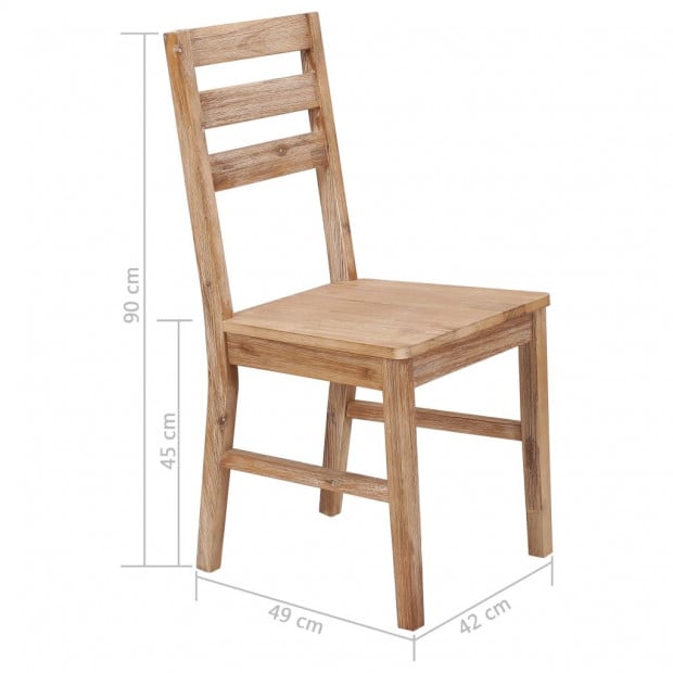 Dining Chairs 6 Pcs Solid Acacia Wood Image 6