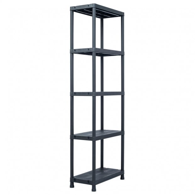 Storage Shelf Racks 2 Pcs Black 125 Kg 60x30x180 Cm Plastic Image 2