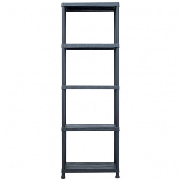 Storage Shelf Racks 2 Pcs Black 125 Kg 60x30x180 Cm Plastic Image 3