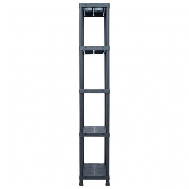 Storage Shelf Racks 2 Pcs Black 125 Kg 60x30x180 Cm Plastic Image 4