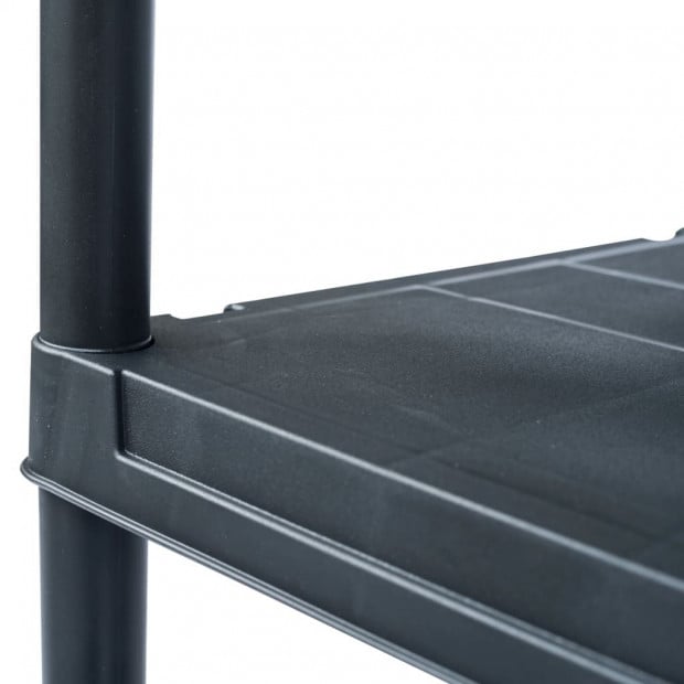 Storage Shelf Racks 2 Pcs Black 125 Kg 60x30x180 Cm Plastic Image 5