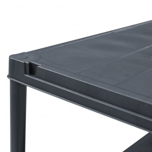 Storage Shelf Racks 2 Pcs Black 125 Kg 60x30x180 Cm Plastic Image 6