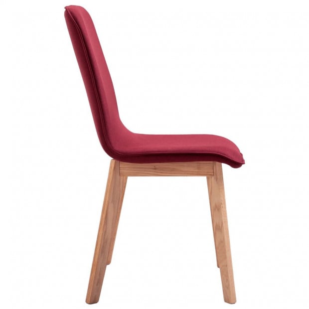 Dining Chairs 2 Pcs Solid Wood Red Fabric Image 6