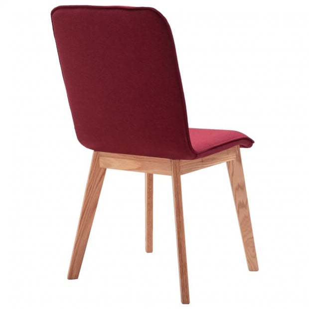 Dining Chairs 2 Pcs Solid Wood Red Fabric Image 7