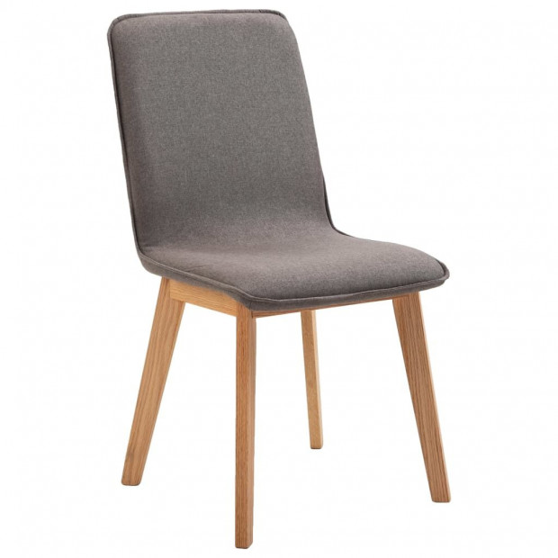 Dining Chairs 2 Pcs  Solid Wood Taupe Fabric Image 4