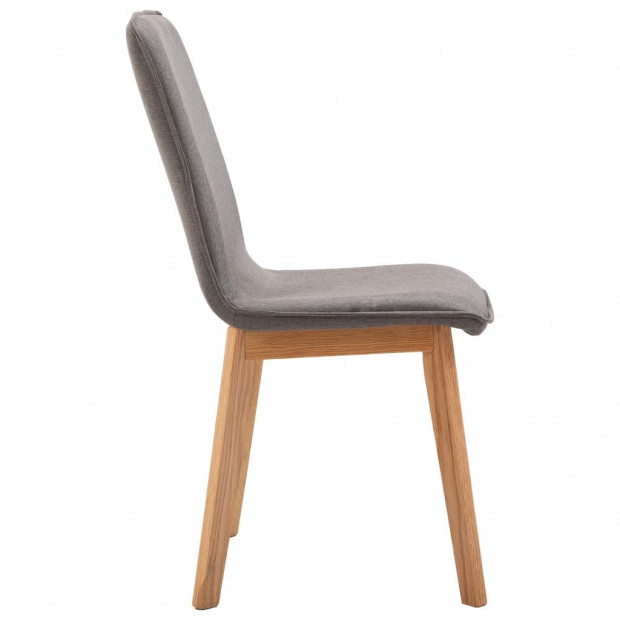 Dining Chairs 2 Pcs  Solid Wood Taupe Fabric Image 6