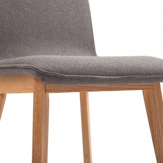 Dining Chairs 2 Pcs  Solid Wood Taupe Fabric Image 8