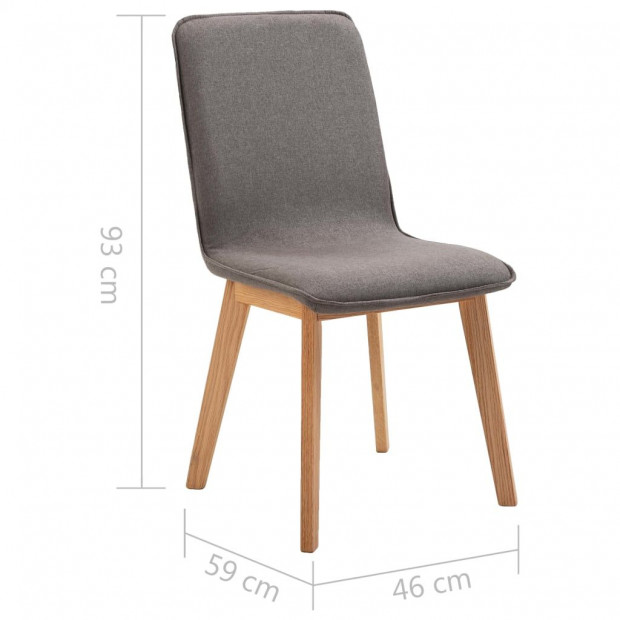Dining Chairs 2 Pcs  Solid Wood Taupe Fabric Image 9