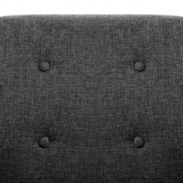 Dining Chairs 2 Pcs Dark Grey Fabric And Solid Oak Wood Image 7