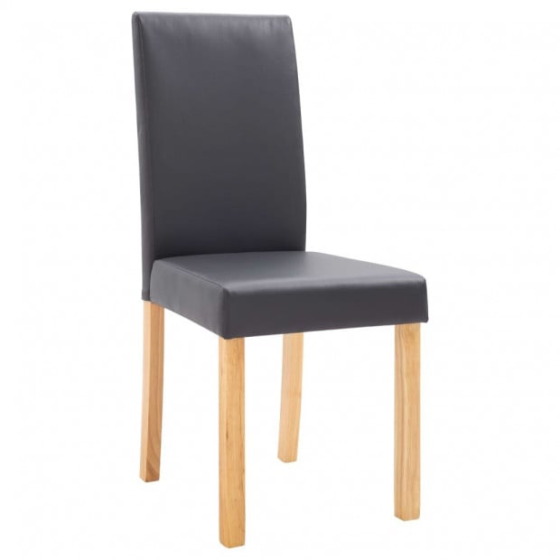 Faux Leather Dining Chairs 4 Pcs Grey Image 5