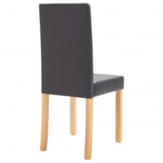 Faux Leather Dining Chairs 4 Pcs Grey Image 6
