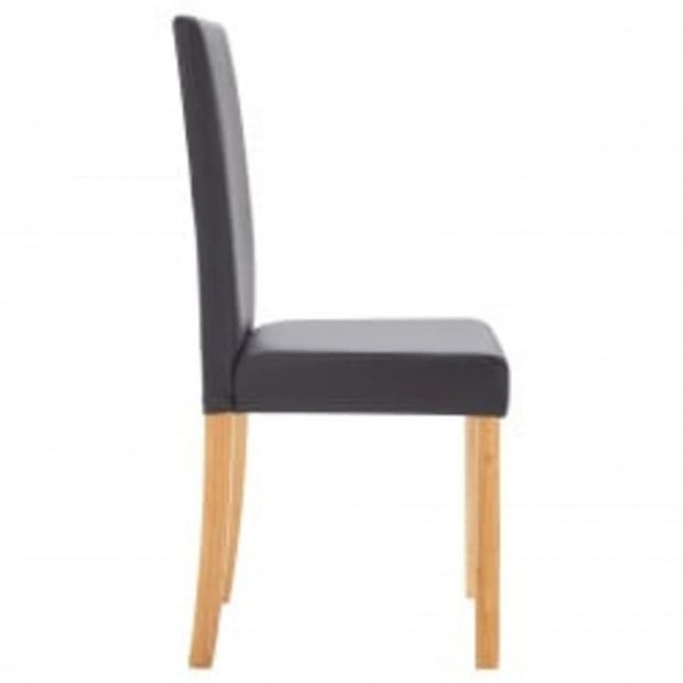 Faux Leather Dining Chairs 4 Pcs Grey Image 7