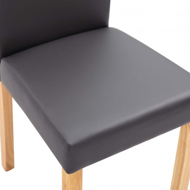 Faux Leather Dining Chairs 4 Pcs Grey Image 8