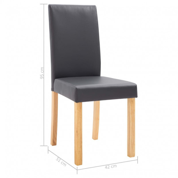 Faux Leather Dining Chairs 4 Pcs Grey Image 9