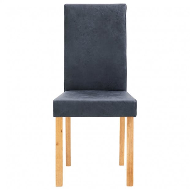 Dining Chairs 2 Pcs Grey Faux Suede Leather Image 4