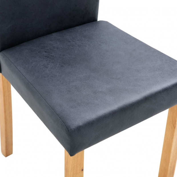 Dining Chairs 2 Pcs Grey Faux Suede Leather Image 8