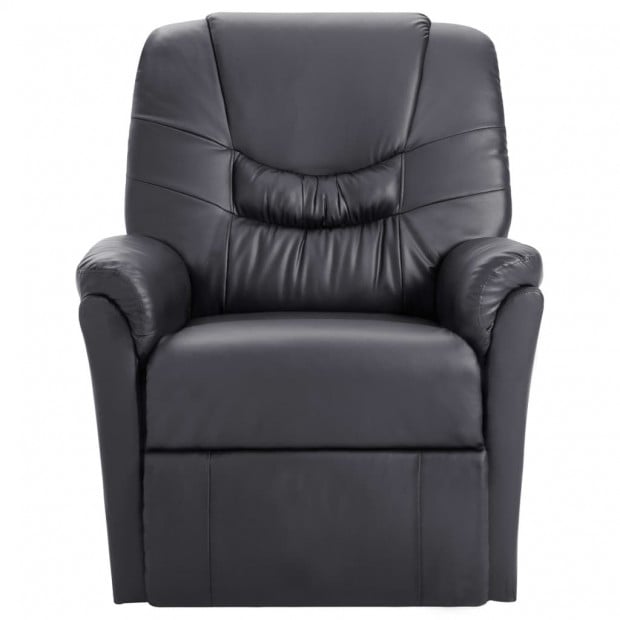 Reclining Chair Grey Faux Leather Image 2