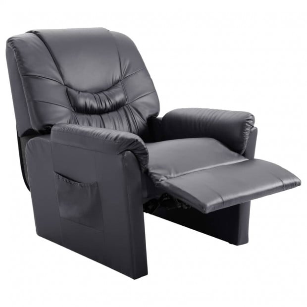 Reclining Chair Grey Faux Leather Image 5