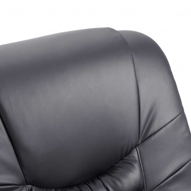 Reclining Chair Grey Faux Leather Image 7