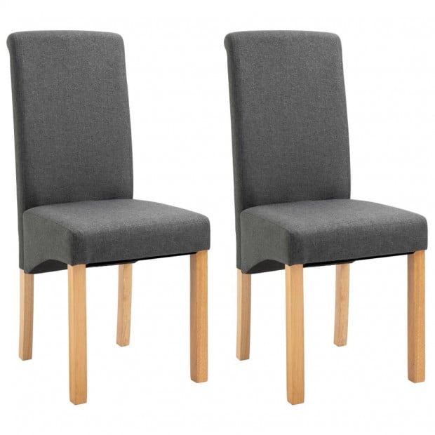 Dining Chairs 2 Pcs Grey Fabric