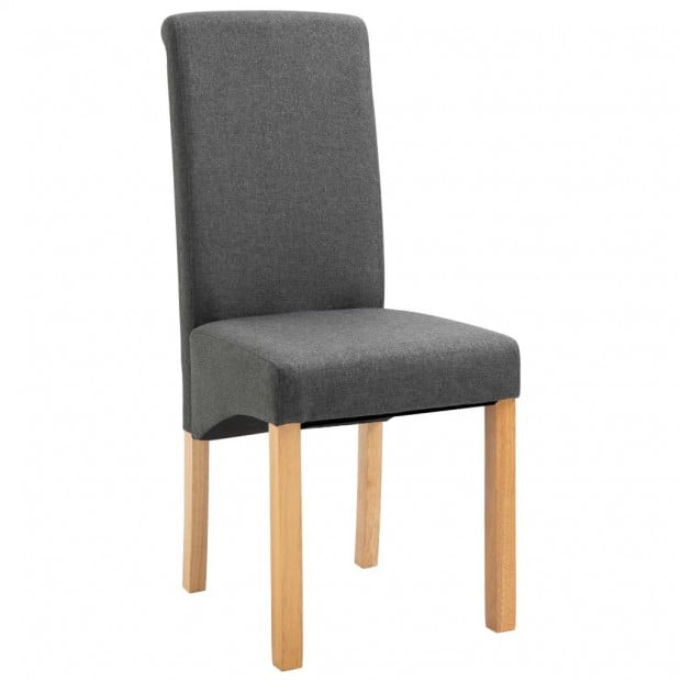 Dining Chairs 2 Pcs Grey Fabric Image 2