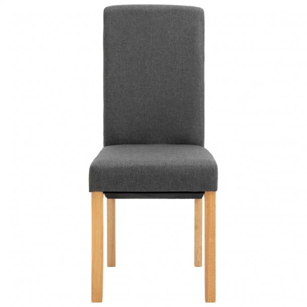 Dining Chairs 2 Pcs Grey Fabric Image 3