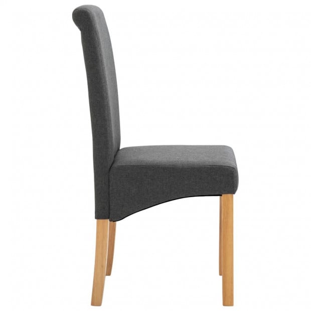 Dining Chairs 2 Pcs Grey Fabric Image 4