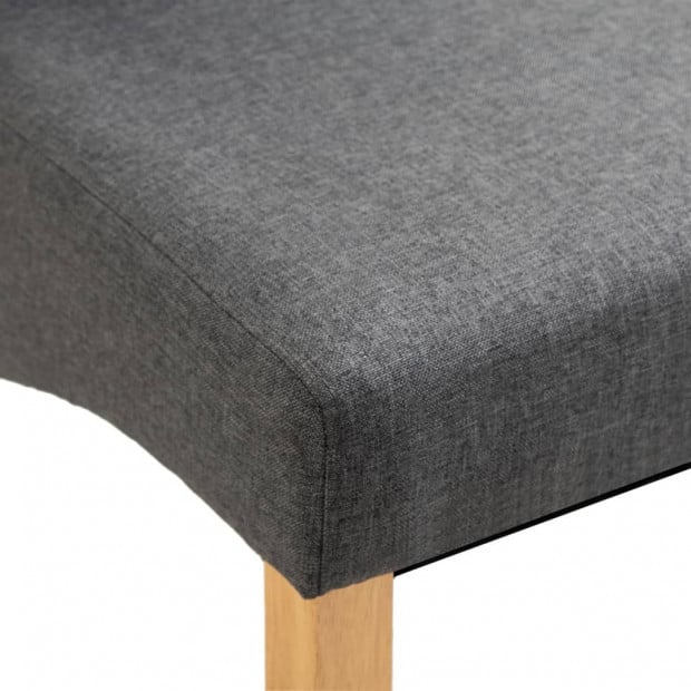 Dining Chairs 2 Pcs Grey Fabric Image 7