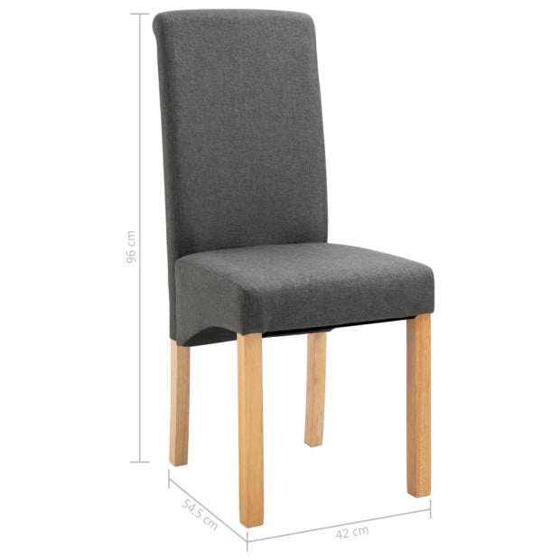 Dining Chairs 2 Pcs Grey Fabric Image 8