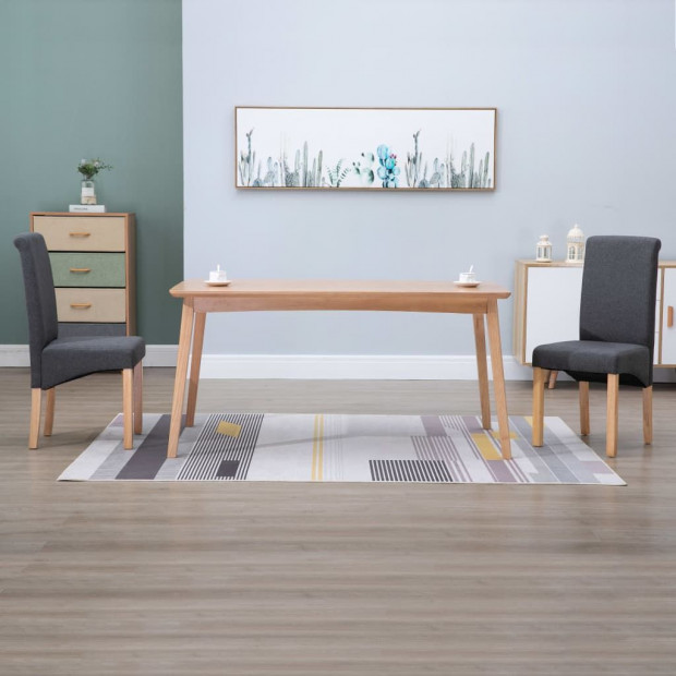 Dining Chairs 2 Pcs Grey Fabric Image 9