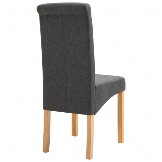 Dining Chairs 4 Pcs Grey Fabric and Wooden Frame Image 6