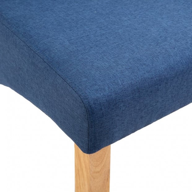 Dining Chairs 2 Pcs Blue Fabric and Wooden Frame Image 8