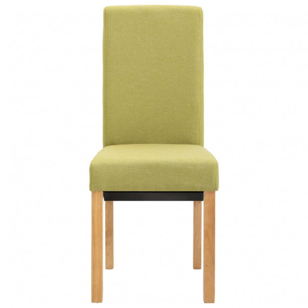 Dining Chairs 4 Pcs Green Fabric and Wooden Frame Image 4