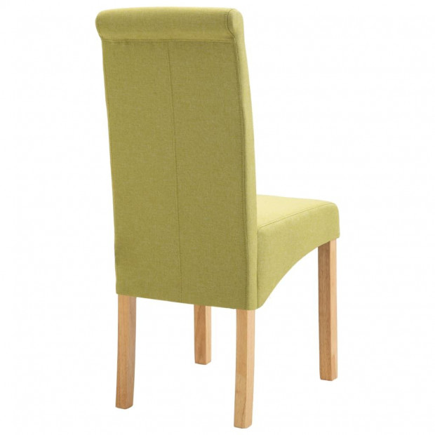 Dining Chairs 4 Pcs Green Fabric and Wooden Frame Image 6