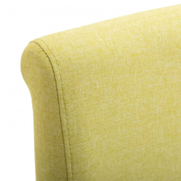 Dining Chairs 4 Pcs Green Fabric and Wooden Frame Image 7